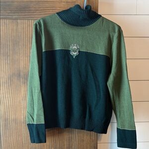Vintage St. John Sport by Marie Gray Chateau green turtleneck knit size M